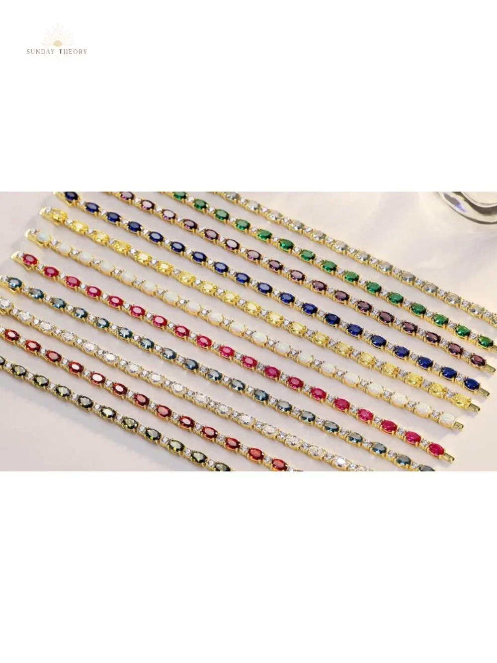 Sterling Silver 14K Gold Plated Tennis Bracelet Women 7